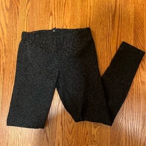 Black Leopard Work Pants Fits like Size 6